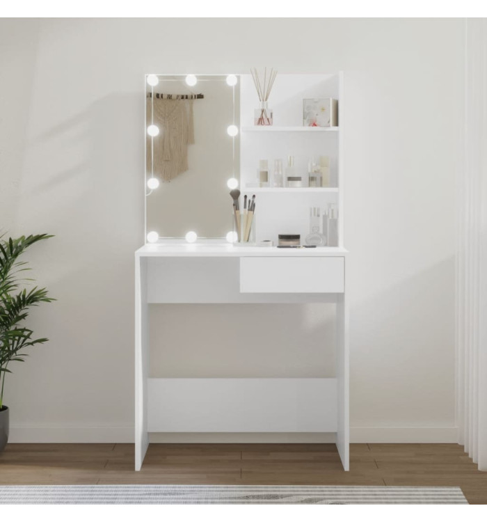 Coiffeuse avec LED Blanc 74,5x40x141 cm | Mobilier & Déco