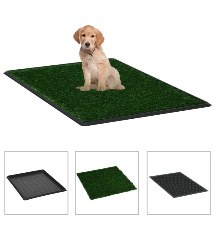 Toilette pour animaux avec plateau et gazon artificiel Vert WC | Mobilier & Déco