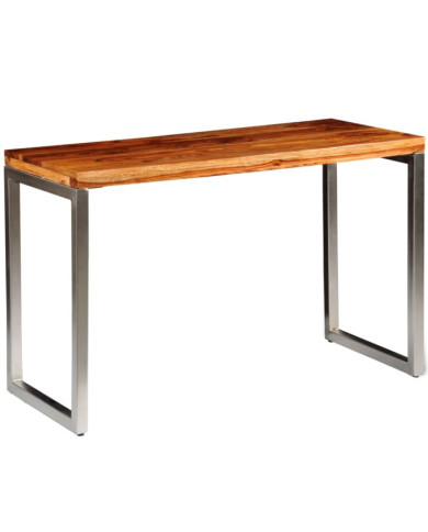 Table à manger avec pieds en acier bois massif | Mobilier & Déco