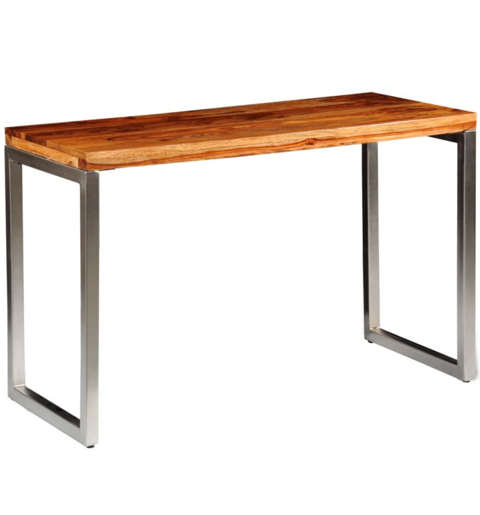 Table à manger avec pieds en acier bois massif | Mobilier & Déco