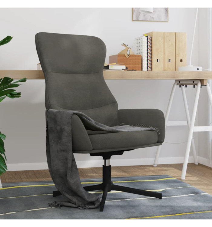 Chaise de relaxation Gris foncé Velours | Mobilier & Déco