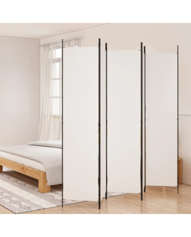 Cloison de séparation 5 panneaux Blanc 250x220 cm Tissu | Mobilier & Déco