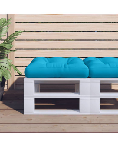 Coussin de palette bleu 50x50x12 cm tissu | Mobilier & Déco