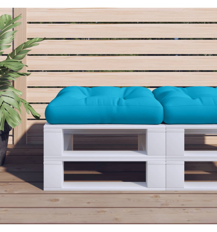 Coussin de palette bleu 50x50x12 cm tissu | Mobilier & Déco