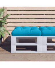 Coussin de palette bleu 50x50x12 cm tissu | Mobilier & Déco