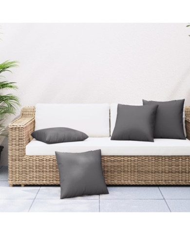 Coussins de canapé lot de 4 anthracite 60x60 cm tissu | Mobilier & Déco