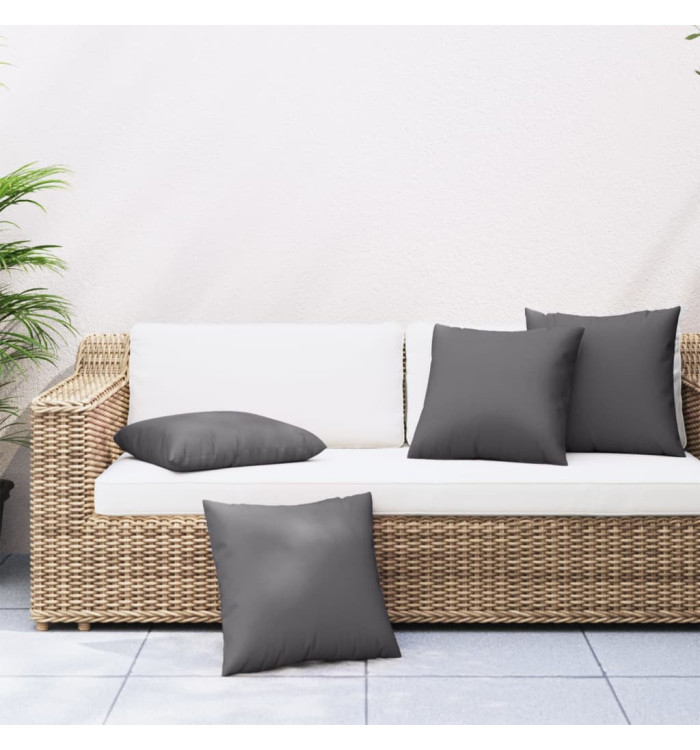 Coussins de canapé lot de 4 anthracite 60x60 cm tissu | Mobilier & Déco