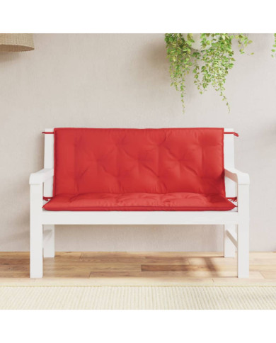 Coussins de banc jardin lot de 2 rouge 120x50x7 cm tissu Oxford | Mobilier & Déco