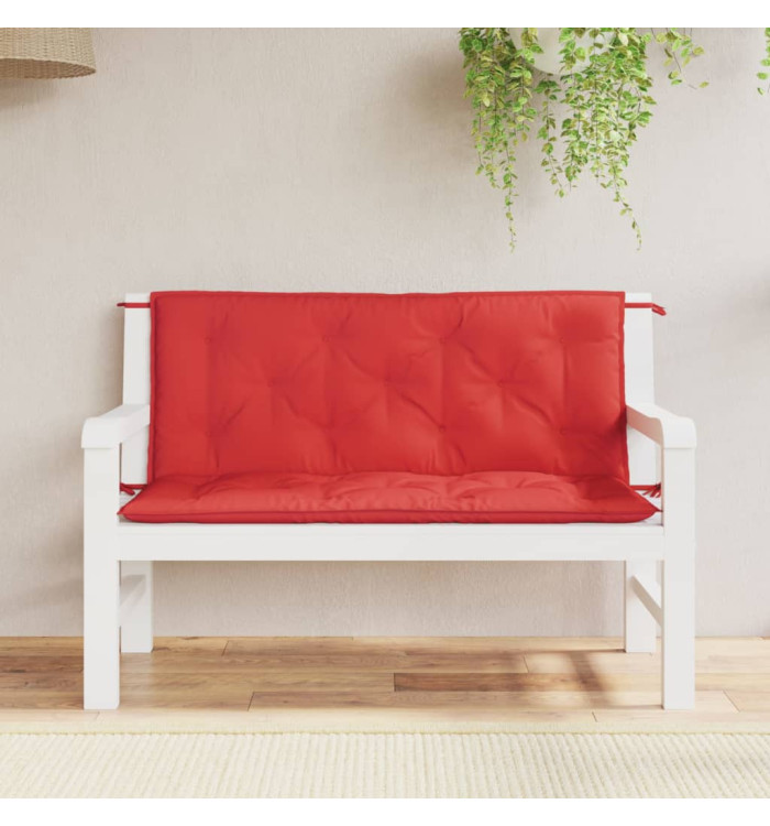 Coussins de banc jardin lot de 2 rouge 120x50x7 cm tissu Oxford | Mobilier & Déco