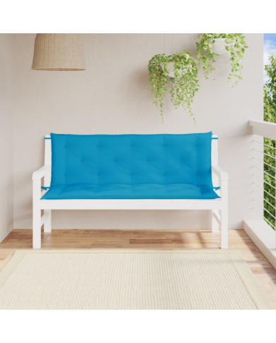 Coussins de banc de jardin lot de 2 bleu clair tissu Oxford | Mobilier & Déco