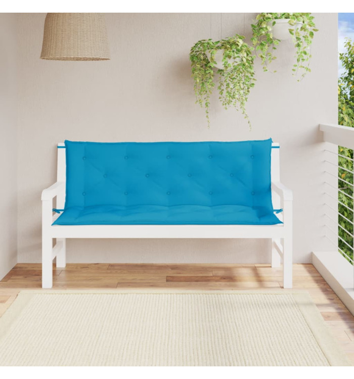Coussins de banc de jardin lot de 2 bleu clair tissu Oxford | Mobilier & Déco