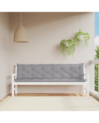Coussins de banc jardin lot de 2 gris 200x50x7 cm tissu Oxford | Mobilier & Déco