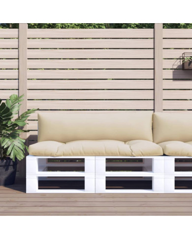 Coussins de palette lot de 2 beige tissu | Mobilier & Déco