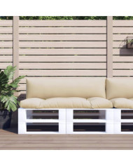 Coussins de palette lot de 2 beige tissu | Mobilier & Déco