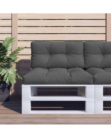 Coussins de palette lot de 2 anthracite tissu | Mobilier & Déco