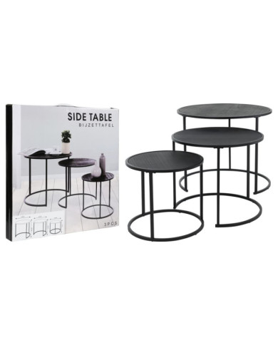 HetS Collection Ensemble de tables d'appoint 3 pcs noir | Mobilier & Déco
