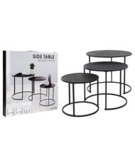 HetS Collection Ensemble de tables d'appoint 3 pcs noir | Mobilier & Déco