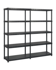 Étagère de rangement à 5 niveaux Noir 183x45,7x185 cm Plastique | Mobilier & Déco
