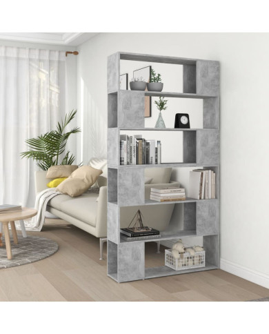 Bibliothèque/Séparateur de pièce Gris béton 100x24x188 cm | Mobilier & Déco