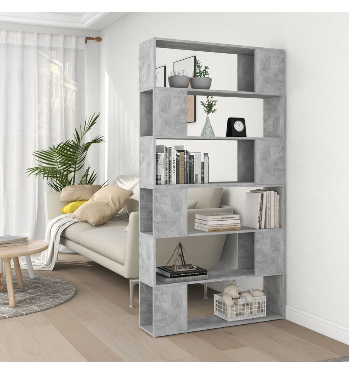 Bibliothèque/Séparateur de pièce Gris béton 100x24x188 cm | Mobilier & Déco