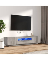 Ensemble de meubles TV avec lumières LED 2 pcs Sonoma gris | Mobilier & Déco