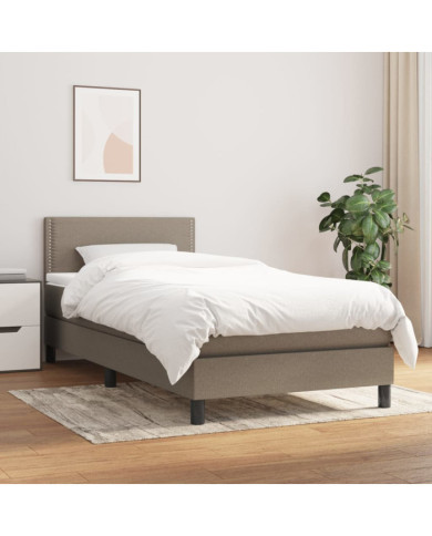 Sommier à lattes de lit avec matelas Taupe 100x200 cm Tissu | Mobilier & Déco