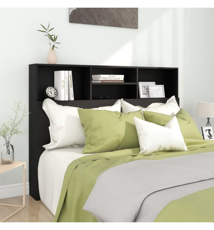 Armoire de tête de lit Noir 140x19x103,5 cm | Mobilier & Déco