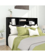 Armoire de tête de lit Noir 140x19x103,5 cm | Mobilier & Déco