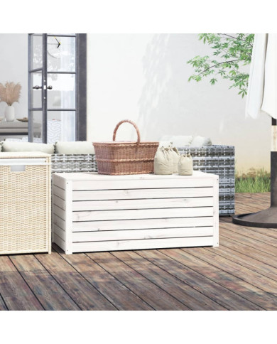 Boîte de jardin blanc 101x50,5x46,5 cm bois massif de pin | Mobilier & Déco