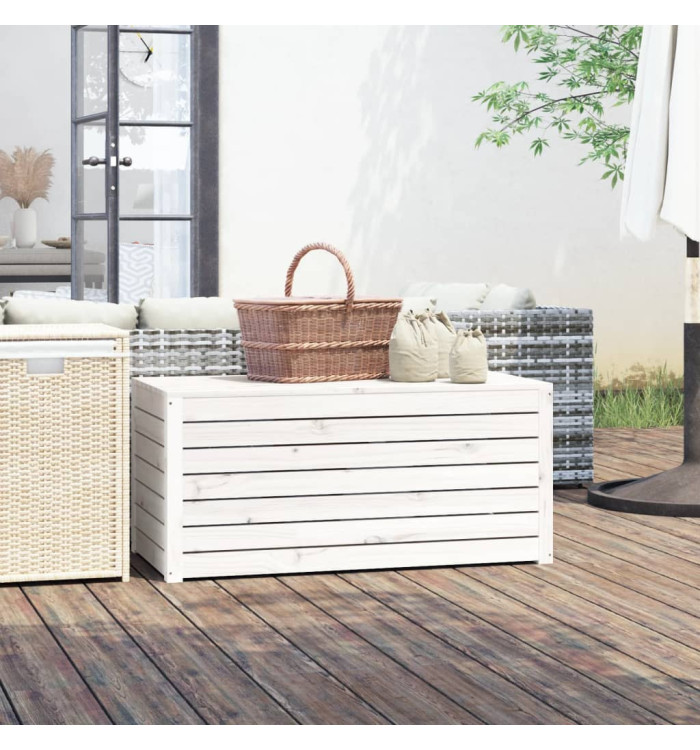 Boîte de jardin blanc 101x50,5x46,5 cm bois massif de pin | Mobilier & Déco