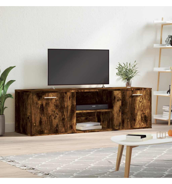 Meuble TV chêne fumé 120x34x37 cm bois d'ingénierie | Mobilier & Déco