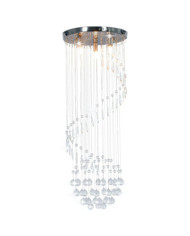 Plafonnier avec perles de cristal Argenté Spirale G9 | Mobilier & Déco
