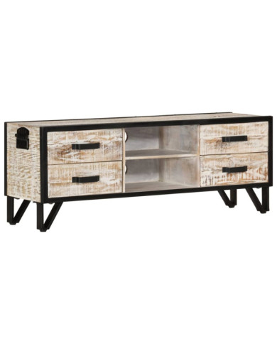 Meuble TV 110x30x41 cm Bois d'acacia massif | Mobilier & Déco