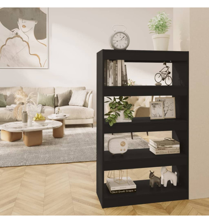 Bibliothèque/Séparateur de pièce Noir Bois d'ingénierie | Mobilier & Déco