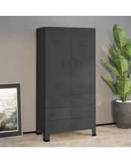 Garde-robe industrielle Anthracite 90x50x180 cm Métal | Mobilier & Déco