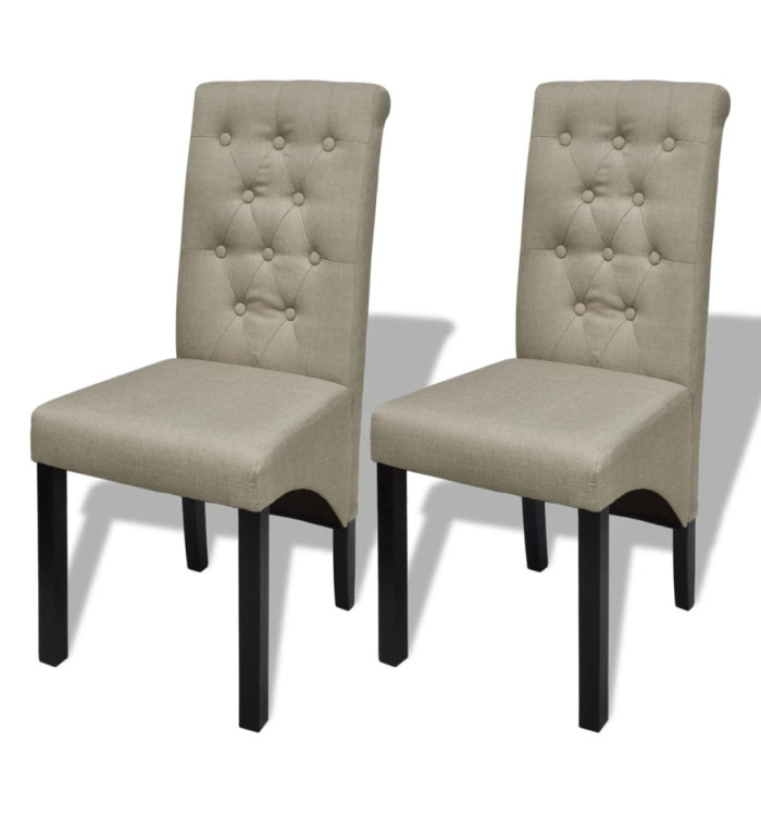 Chaises à manger lot de 2 beige tissu | Mobilier & Déco