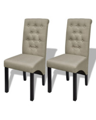 Chaises à manger lot de 2 beige tissu | Mobilier & Déco