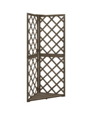 Treillis d'angle Gris 50x50x145 cm Bois de sapin massif | Mobilier & Déco