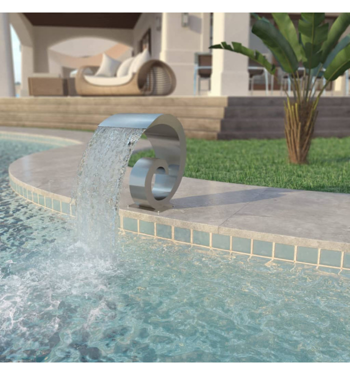 Fontaine d'étang Acier inoxydable 50 x 30 x 53 cm Argenté | Mobilier & Déco