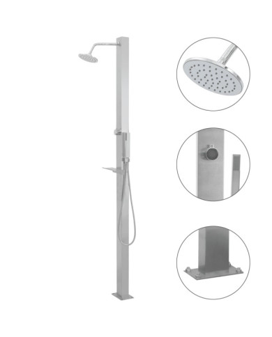 Douche d'extérieur Acier inoxydable Droit | Mobilier & Déco