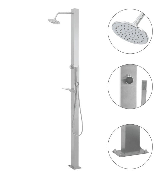 Douche d'extérieur Acier inoxydable Droit | Mobilier & Déco