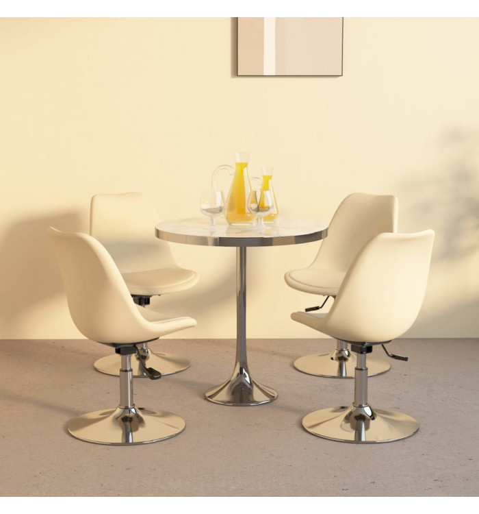 Chaises pivotantes à manger lot de 4 Crème Tissu | Mobilier & Déco