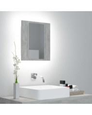 Armoire de salle de bain à miroir LED Gris béton Acrylique | Mobilier & Déco