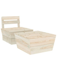 Salon de jardin 2 pcs Bois d'épicéa imprégné | Mobilier & Déco