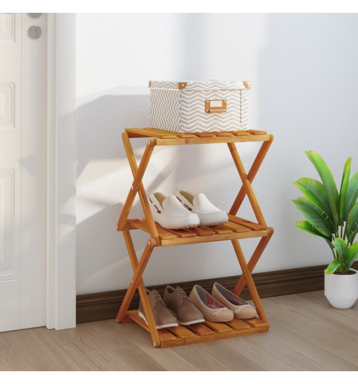 Étagère pliable à 3 niveaux Marron 43x31x63 cm Bois d'acacia | Mobilier & Déco