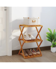 Étagère pliable à 3 niveaux Marron 43x31x63 cm Bois d'acacia | Mobilier & Déco