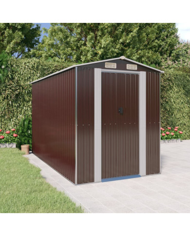 Abri de jardin Marron foncé 192x357x223 cm Acier galvanisé | Mobilier & Déco