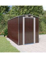 Abri de jardin Marron foncé 192x357x223 cm Acier galvanisé | Mobilier & Déco