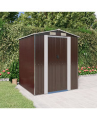 Abri de jardin Marron foncé 192x191x223 cm Acier galvanisé | Mobilier & Déco