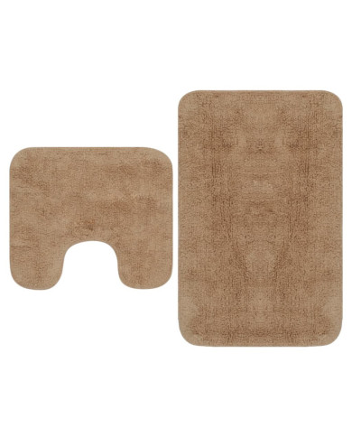Tapis de salle de bain 2 pcs Tissu Beige | Mobilier & Déco